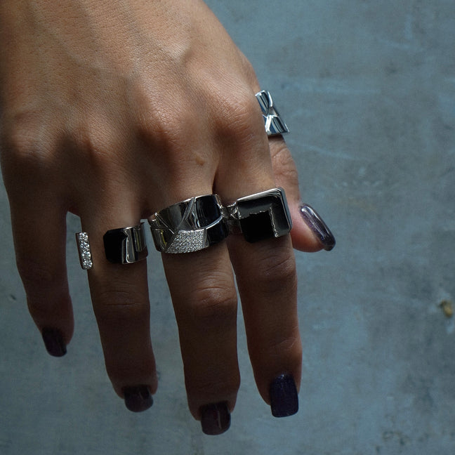 drought square black onyx ring