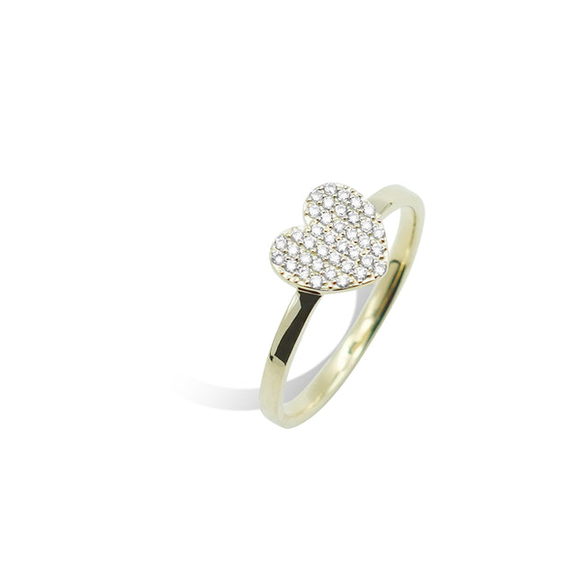 pave heart ring