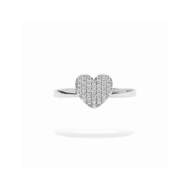 pave heart ring.