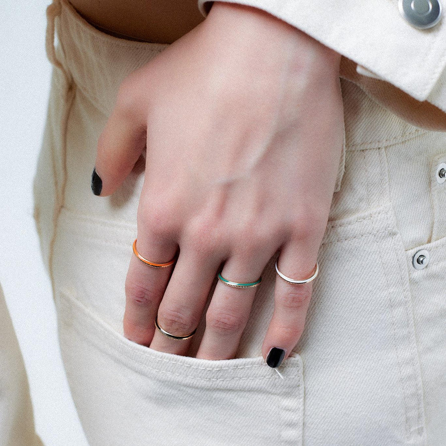 HALF ENAMEL FULL ETERNITY RING.