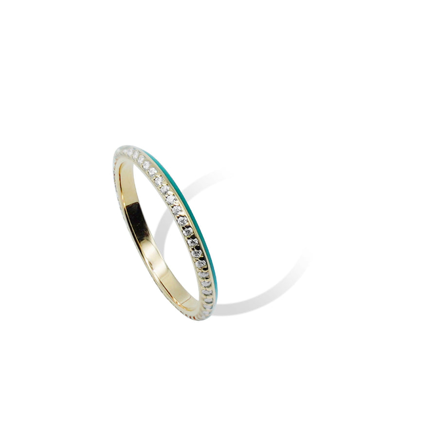 HALF ENAMEL FULL ETERNITY RING.