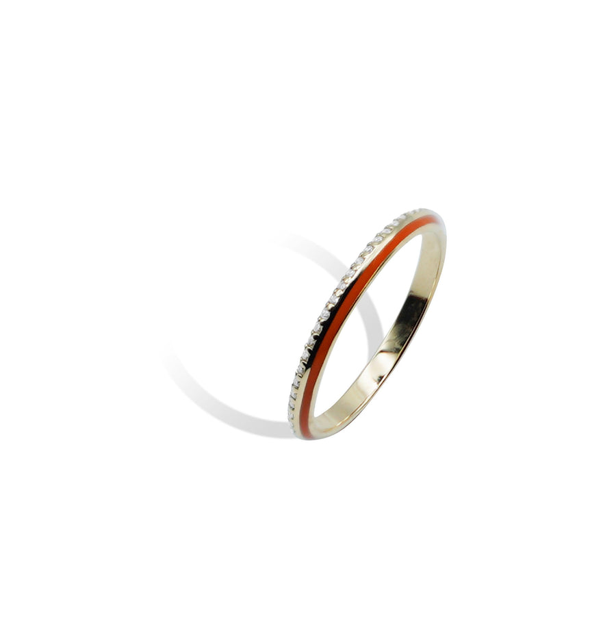 HALF ENAMEL FULL ETERNITY RING.