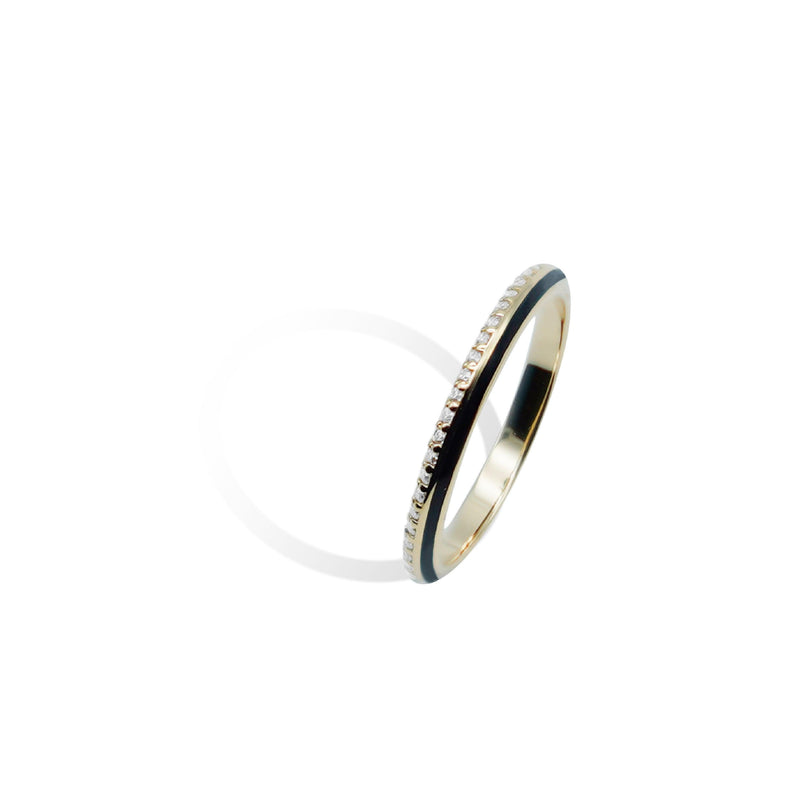 HALF ENAMEL FULL ETERNITY RING.