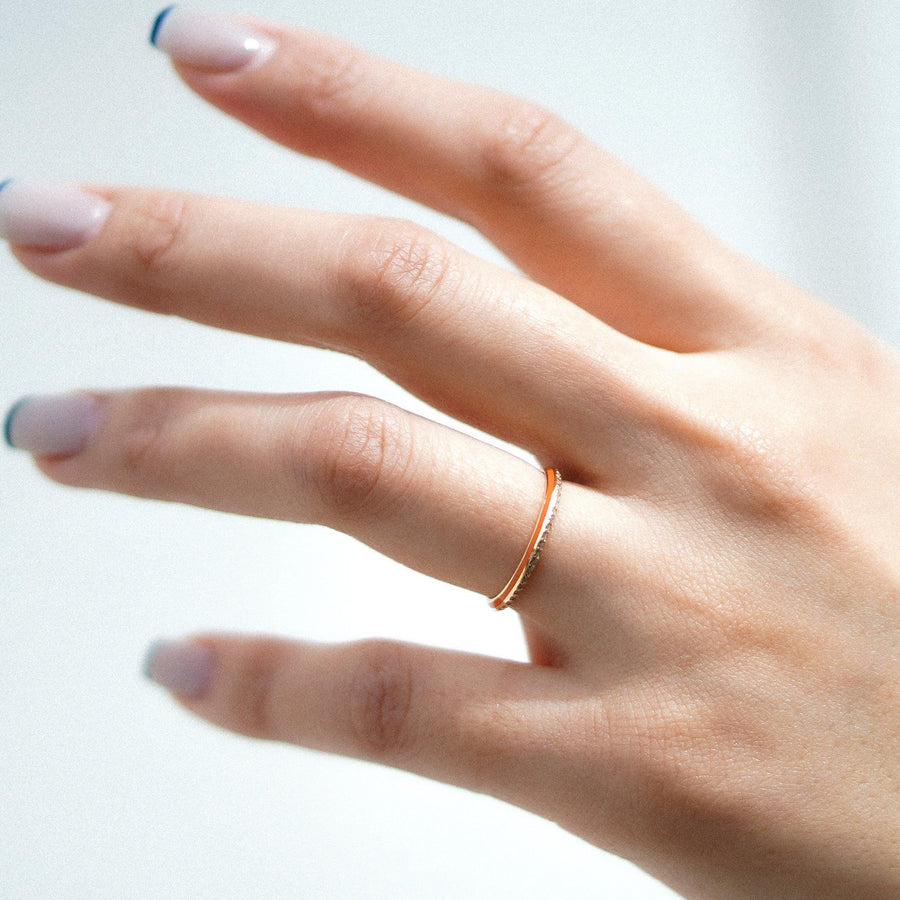 HALF ENAMEL FULL ETERNITY RING.